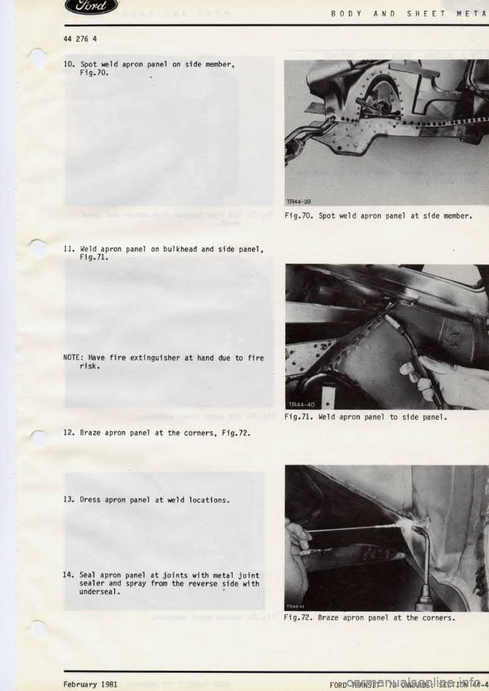 FORD TRANSIT 1978  Service Service Manual 