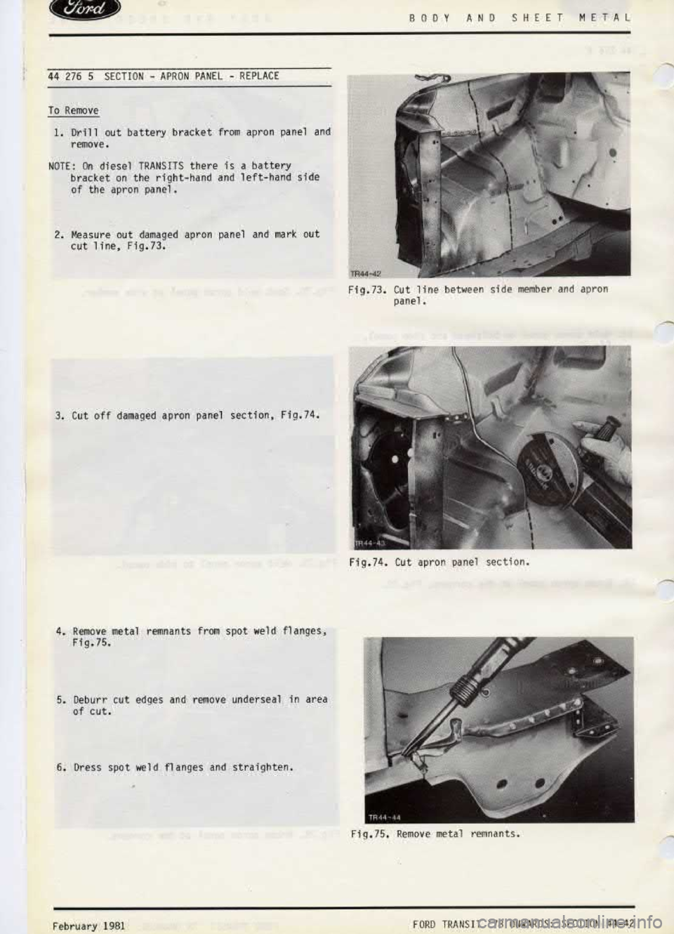 FORD TRANSIT 1978  Service Service Manual 