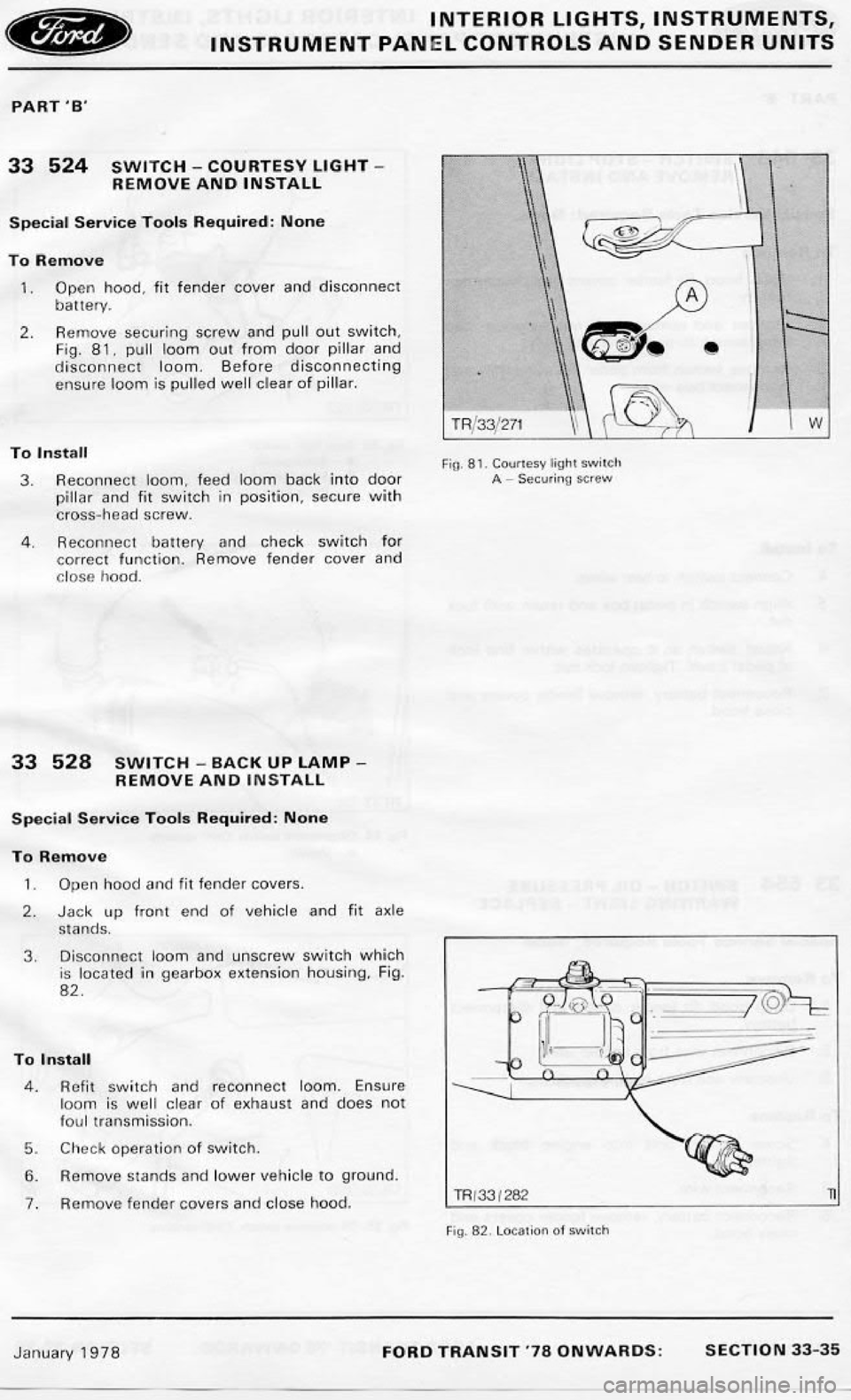 FORD TRANSIT 1978  Service Repair Manual 