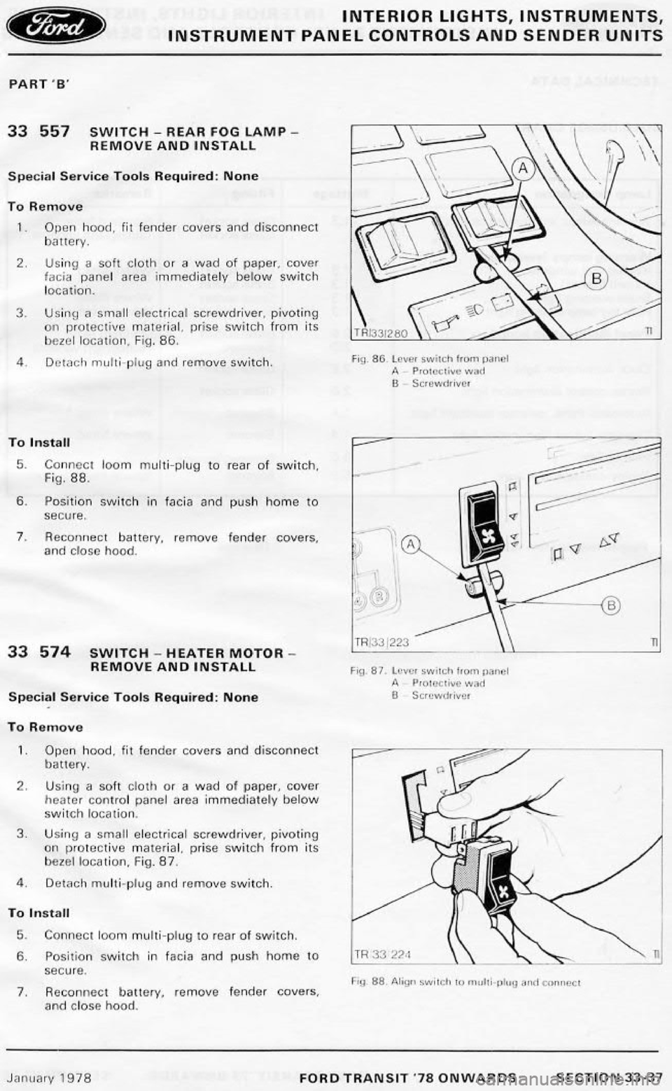 FORD TRANSIT 1978  Service Repair Manual 