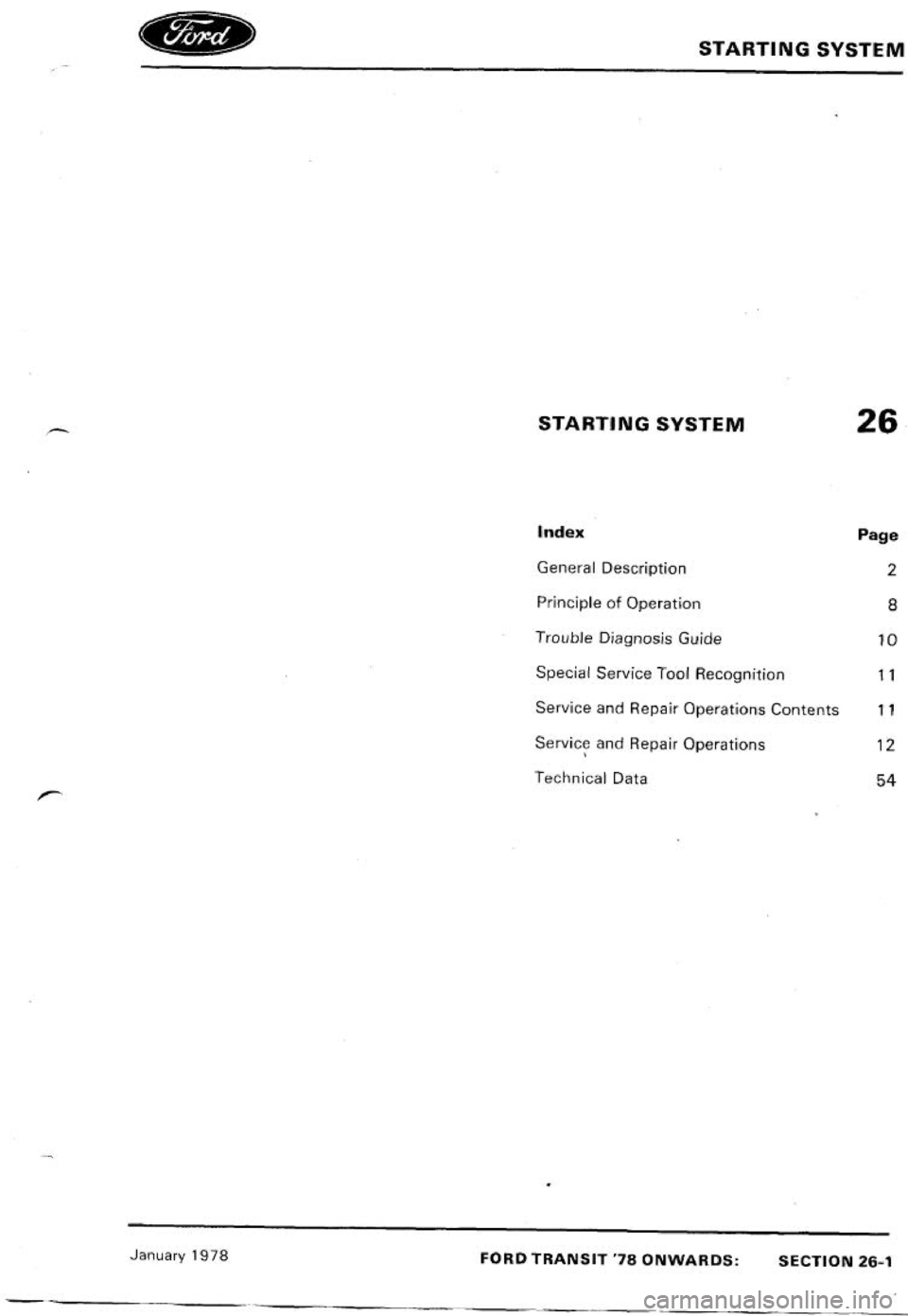 FORD TRANSIT 1978  Service Repair Manual 