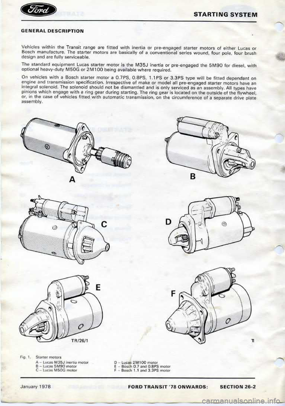 FORD TRANSIT 1978  Service Repair Manual 