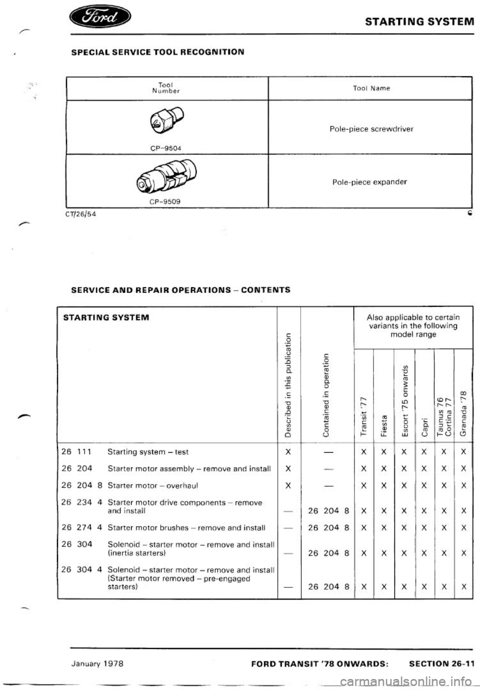 FORD TRANSIT 1978  Service Repair Manual 