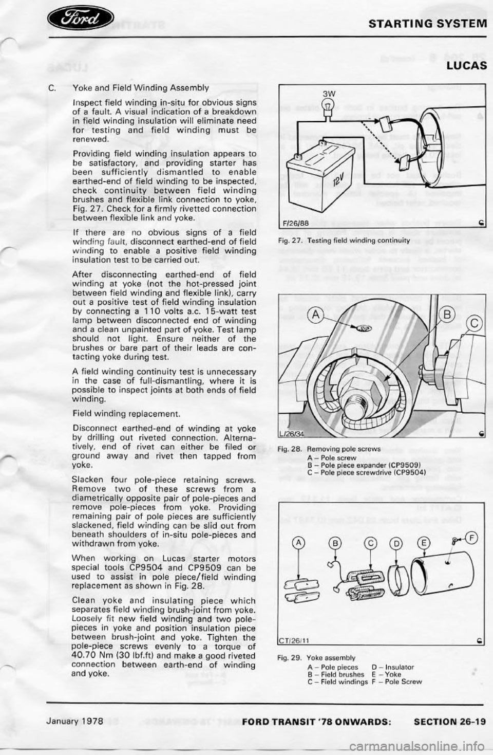 FORD TRANSIT 1978  Service Repair Manual 