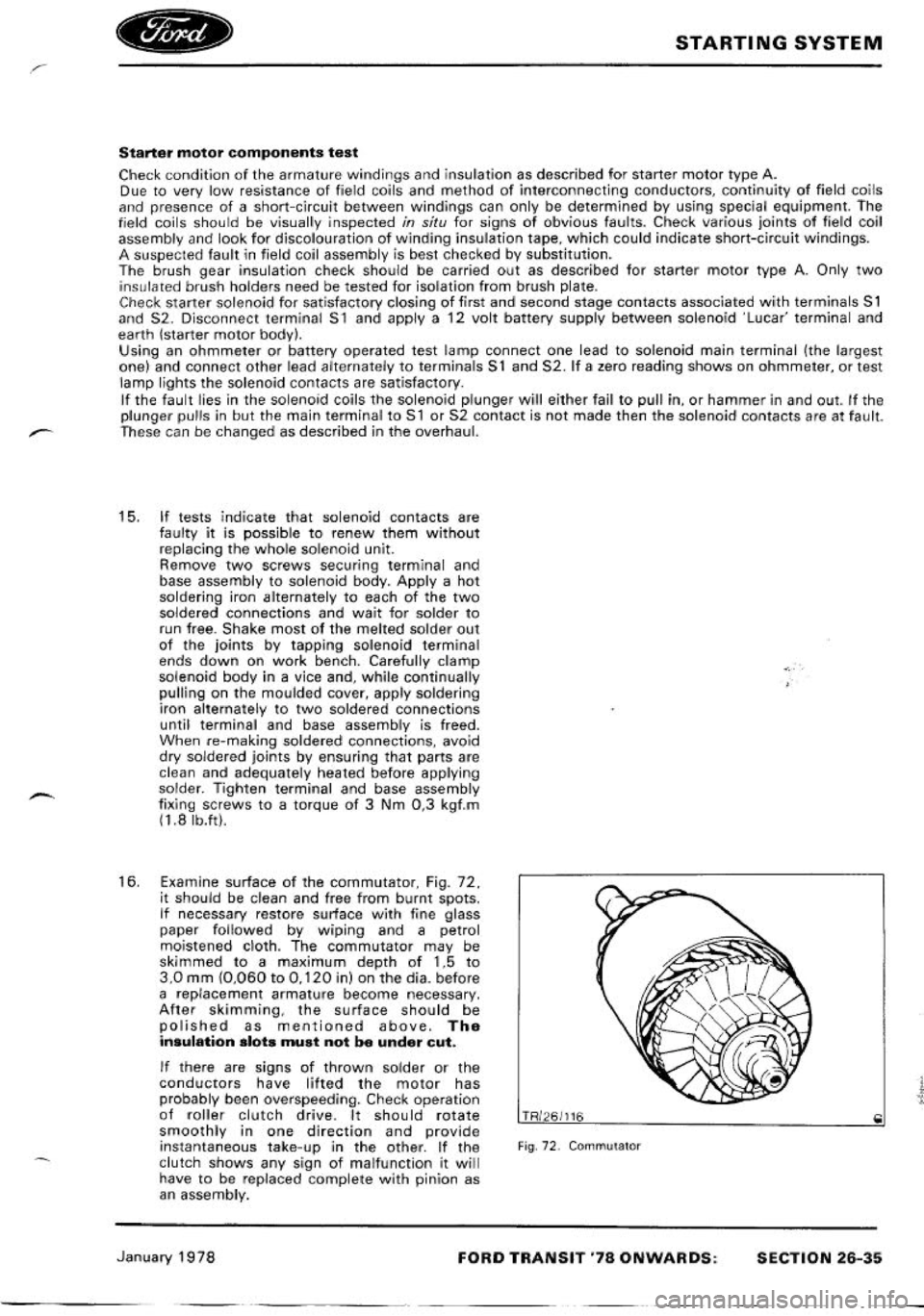 FORD TRANSIT 1978  Service Repair Manual 