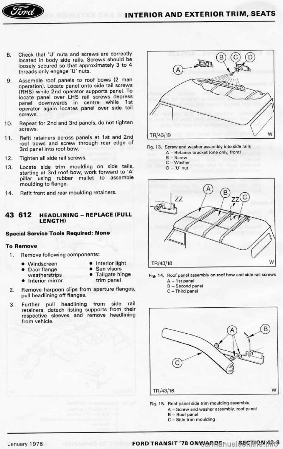 FORD TRANSIT 1978  Service Repair Manual 
