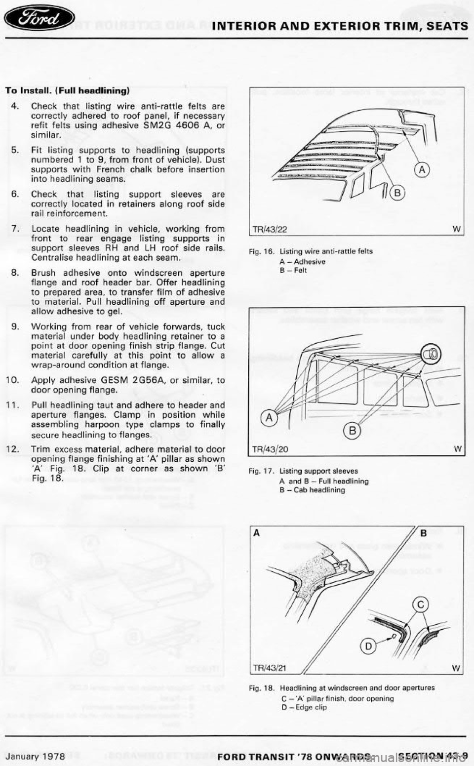 FORD TRANSIT 1978  Service Repair Manual 