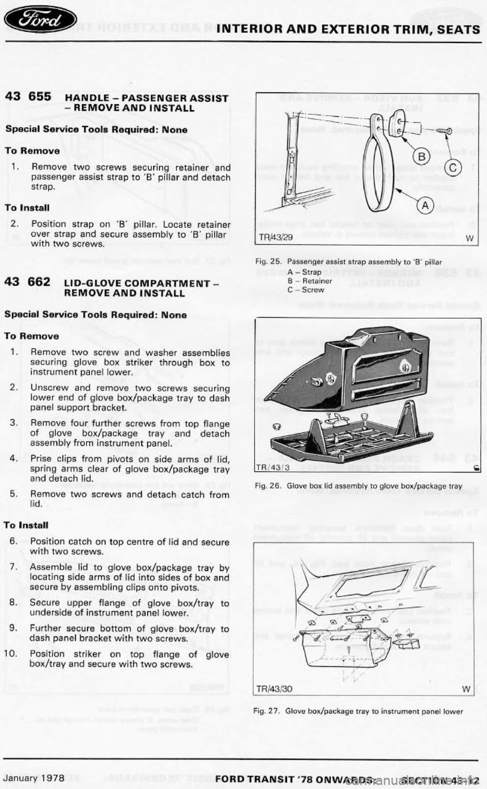 FORD TRANSIT 1978  Service Repair Manual 