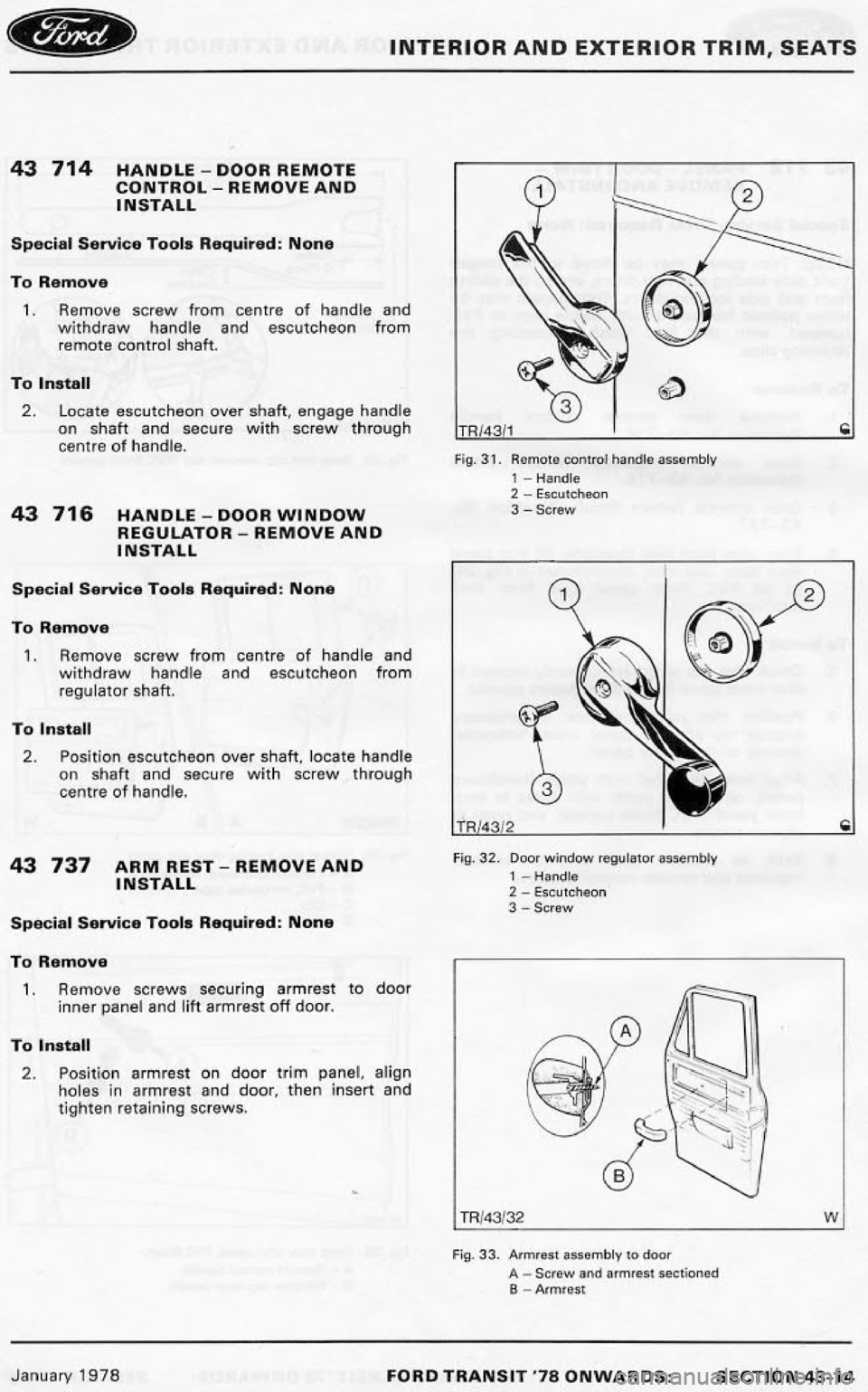FORD TRANSIT 1978 Service Repair Manual FORD TRANSIT 1978 Service Repair Manual