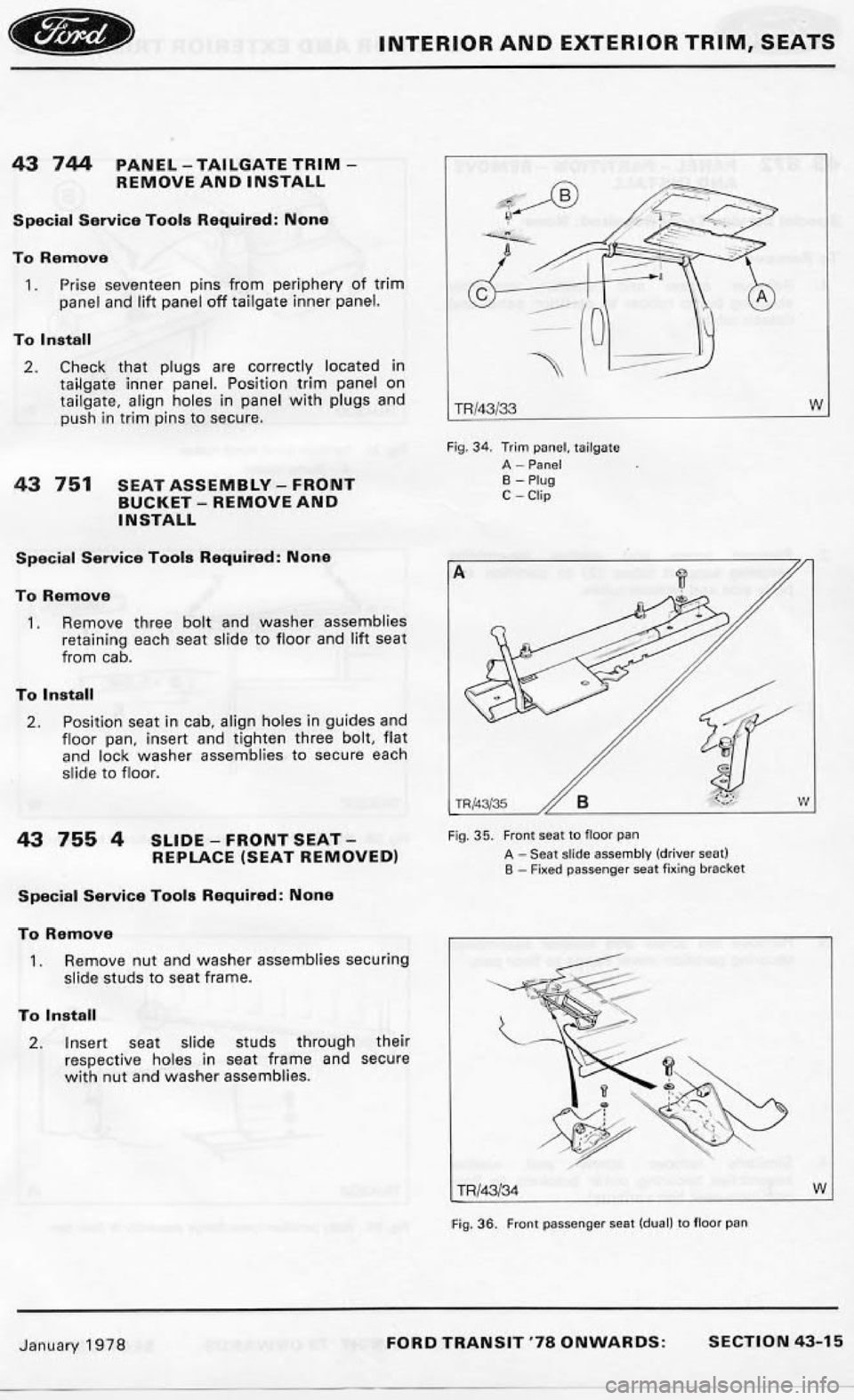 FORD TRANSIT 1978 Service Repair Manual FORD TRANSIT 1978 Service Repair Manual