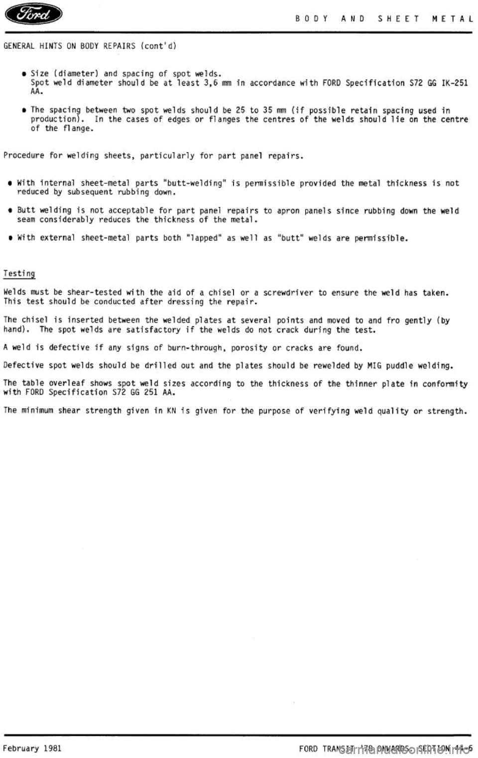 FORD TRANSIT 1978 Service Repair Manual FORD TRANSIT 1978 Service Repair Manual
