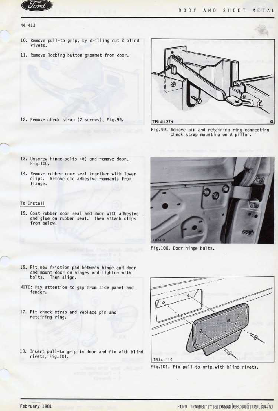 FORD TRANSIT 1978  Service Workshop Manual 