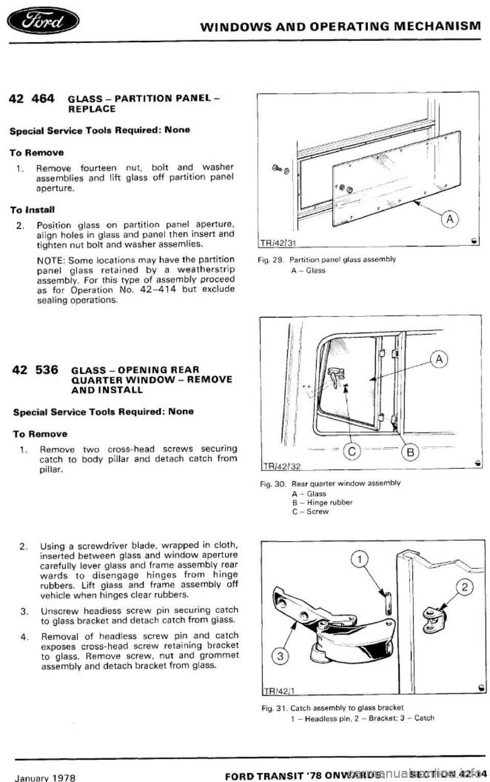 FORD TRANSIT 1978  Service Repair Manual 