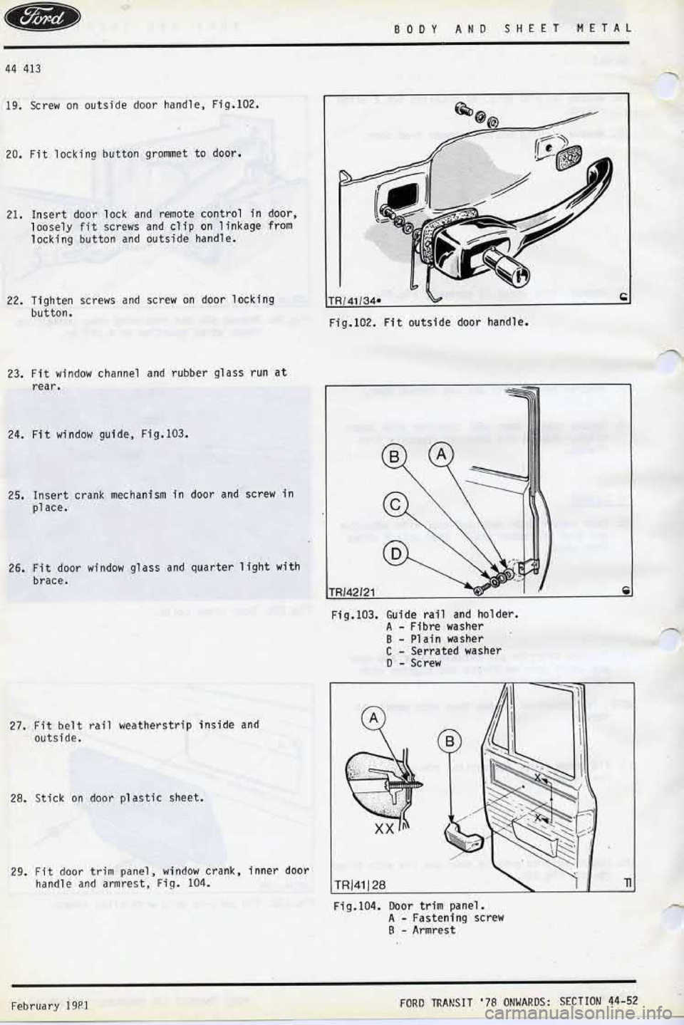 FORD TRANSIT 1978  Service Workshop Manual 