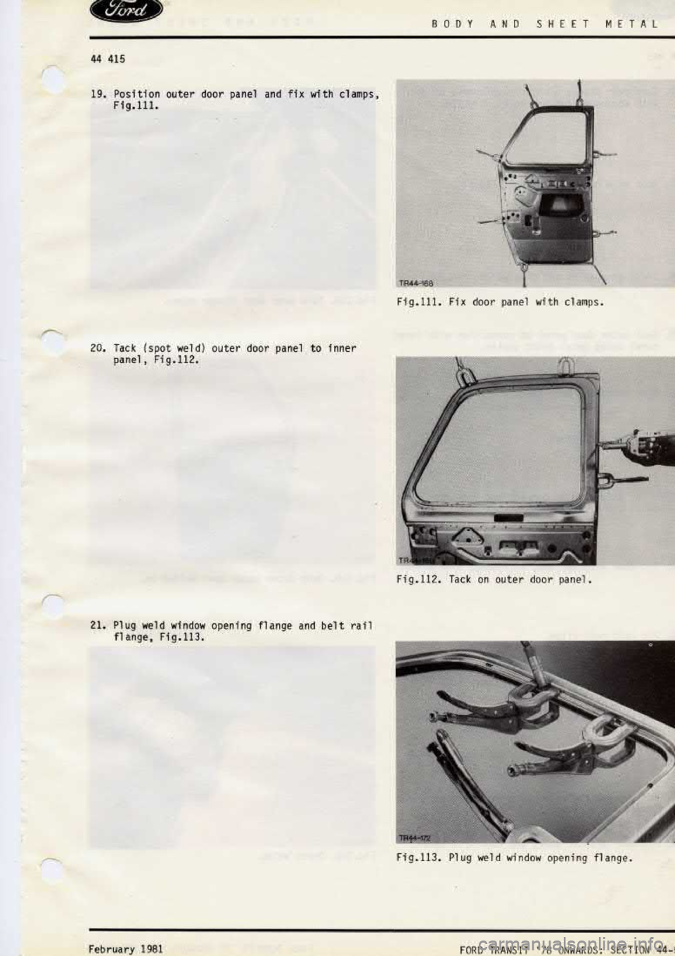 FORD TRANSIT 1978  Service Workshop Manual 