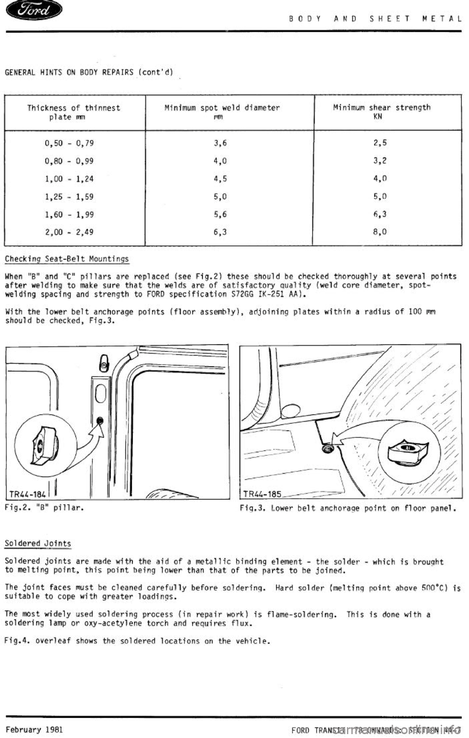 FORD TRANSIT 1978  Service Repair Manual 