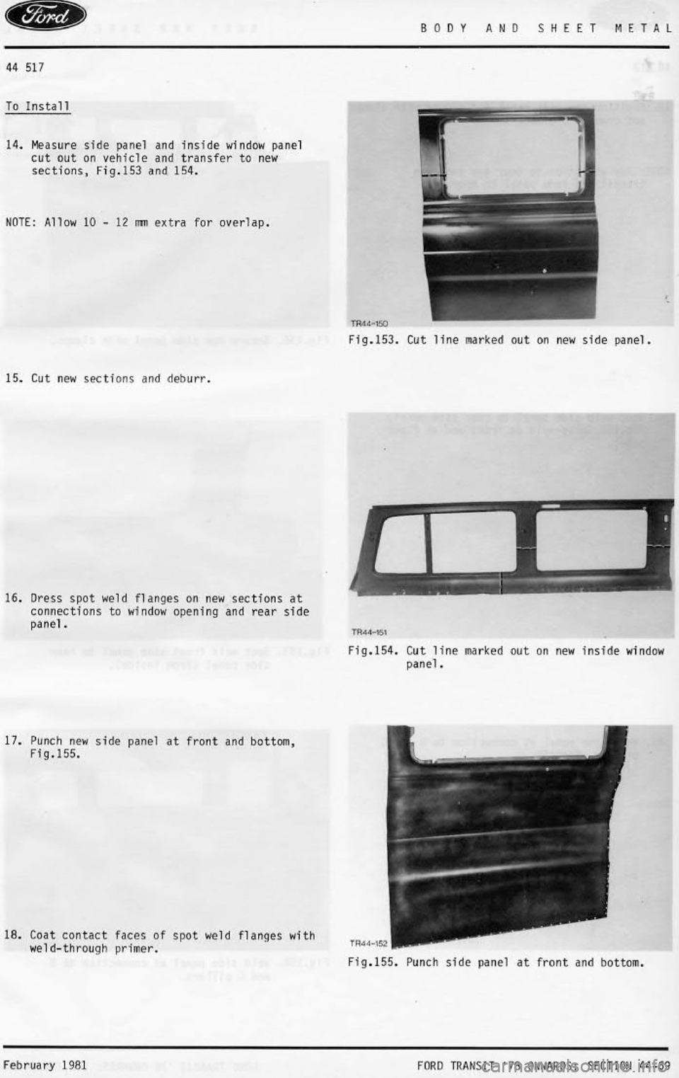 FORD TRANSIT 1978  Service Manual PDF 