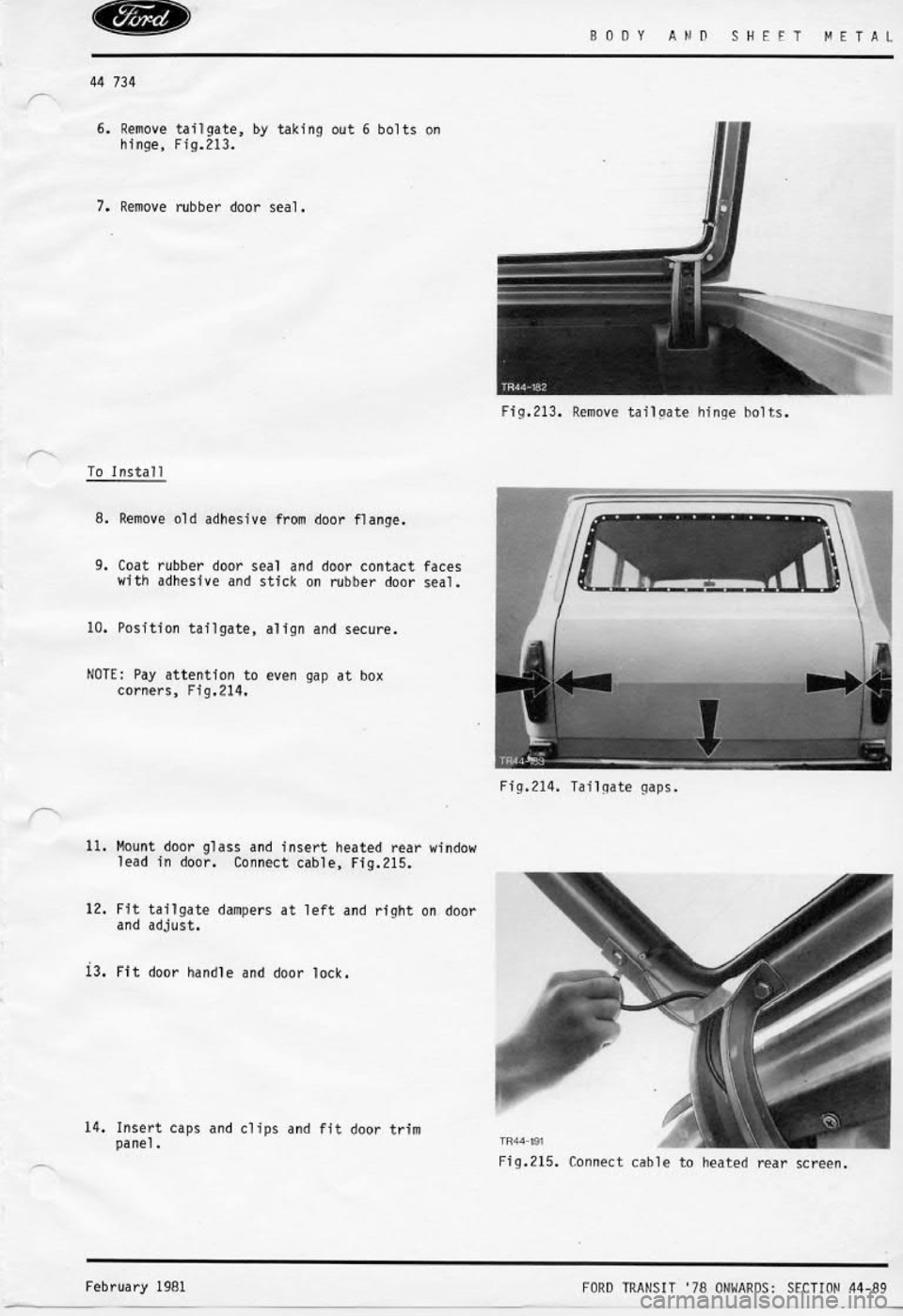 FORD TRANSIT 1978 Service Manual Online FORD TRANSIT 1978 Service Manual Online