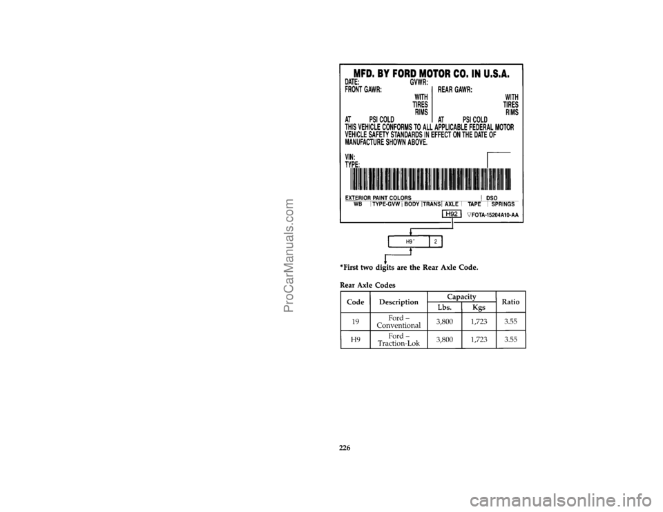 FORD BRONCO 1988  Owners Manual 226 [DR33700(B )03/93]
thirty pica chart:0020159-C
File:ltdrb.ex
Update:Fri Jun  9 15:26:57 1995
ProCarManuals.com 
