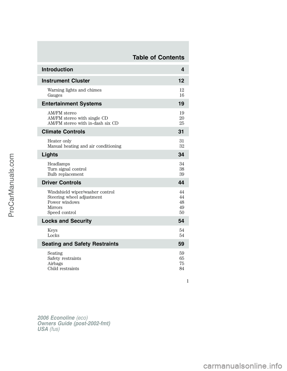 FORD E-150 2006  Owners Manual 