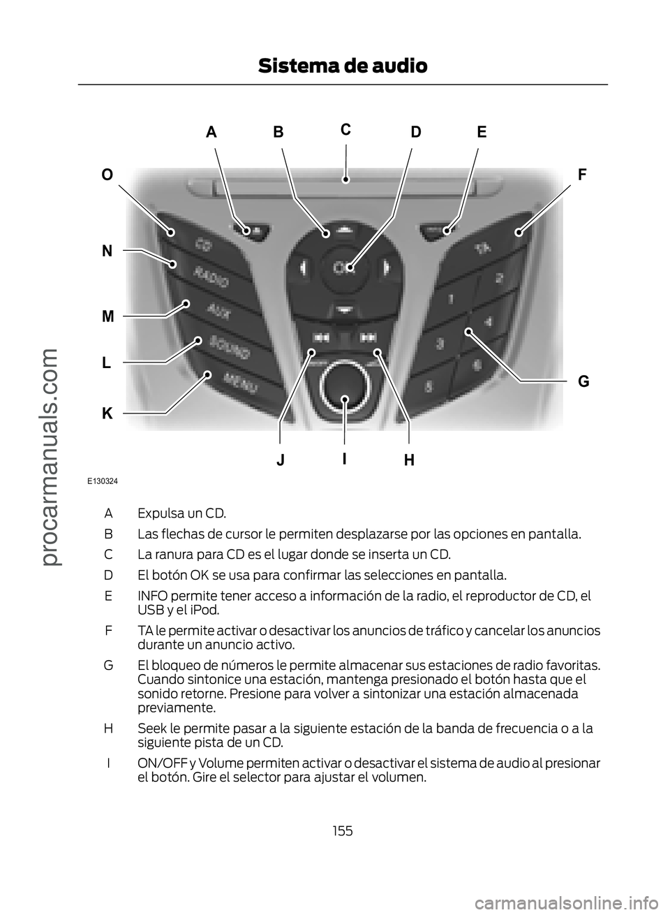 FORD ECOSPORT 2017  Owners Manual �$�%�(�
�)�2
�*
�.
�/
�0
�1
�-�+�,
�&
�(������
Expulsa un CD.
A
Las flechas de cursor le permiten desplazarse por las opciones en pantalla.
B
La ranura para CD es el lugar donde se inserta un C