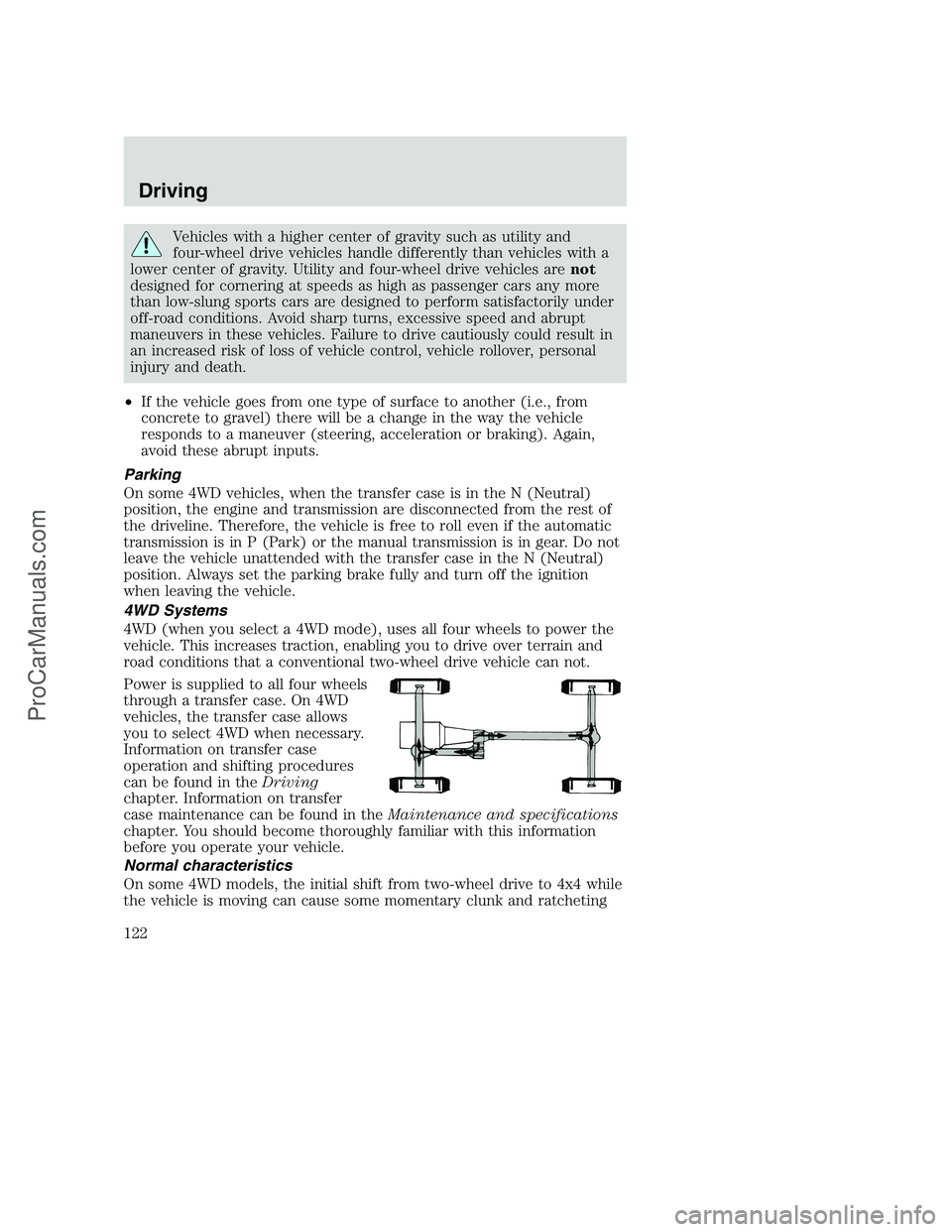 FORD F250 2002 Owners Manual Vehicles with a higher center of gravity such as utility and
four-wheel drive vehicles handle differently than vehicles with a
lower center of gravity. Utility and four-wheel drive vehicles arenot
des FORD F250 2002 Owners Manual Vehicles with a higher center of gravity such as utility and
four-wheel drive vehicles handle differently than vehicles with a
lower center of gravity. Utility and four-wheel drive vehicles arenot
des