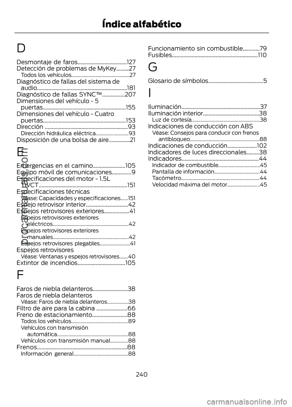 FORD FIGO 2017 Owners Manual D
Desmontaje de faros...................................127
Detección de problemas de MyKey.........27
Todos los vehículos.............................................. 27
Diagnóstico de fallas del FORD FIGO 2017 Owners Manual D
Desmontaje de faros...................................127
Detección de problemas de MyKey.........27
Todos los vehículos.............................................. 27
Diagnóstico de fallas del