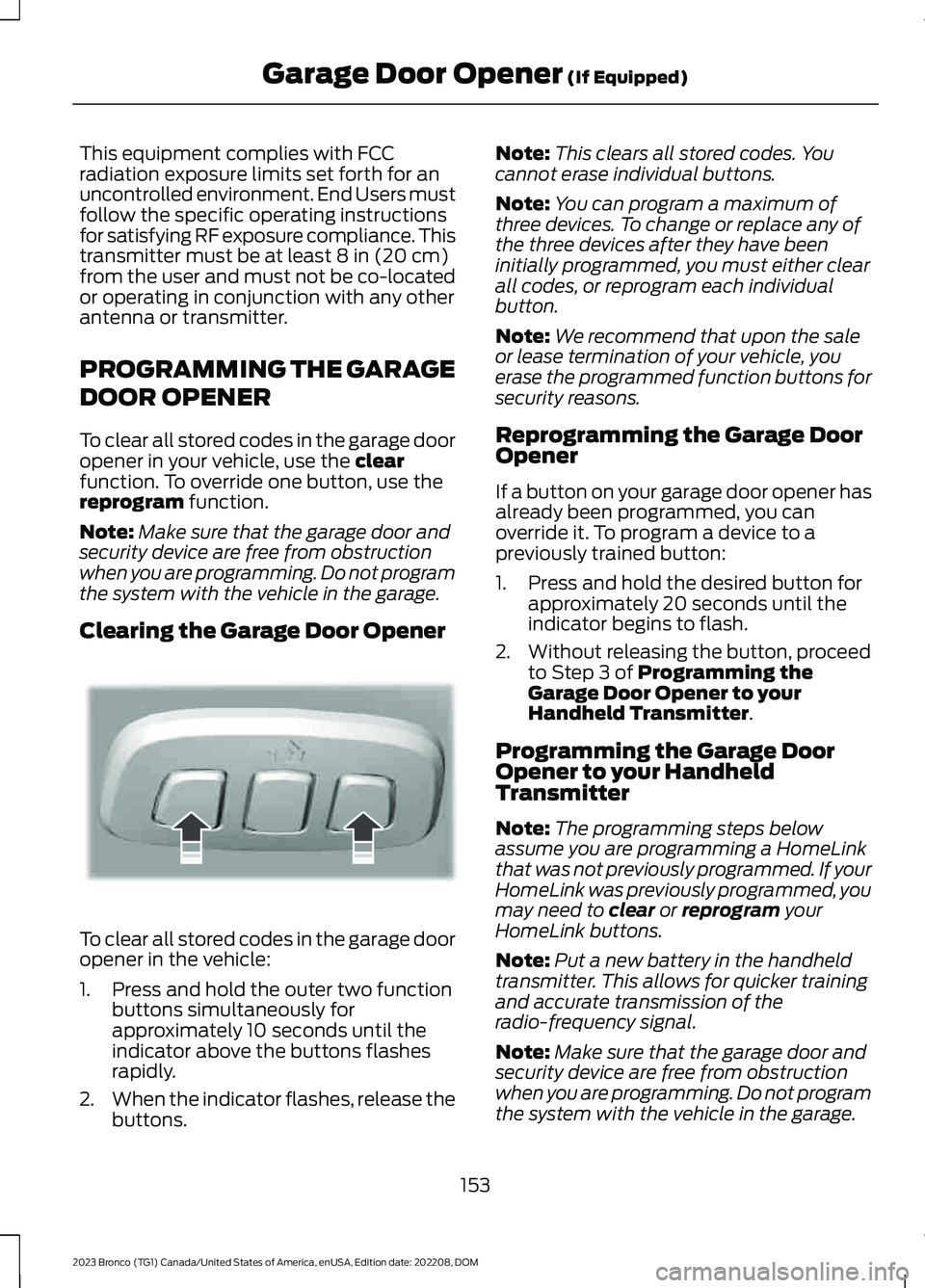 FORD BRONCO 2023 Owners Manual This equipment complies with FCCradiation exposure limits set forth for anuncontrolled environment. End Users mustfollow the specific operating instructionsfor satisfying RF exposure compliance. Thist FORD BRONCO 2023 Owners Manual This equipment complies with FCCradiation exposure limits set forth for anuncontrolled environment. End Users mustfollow the specific operating instructionsfor satisfying RF exposure compliance. Thist