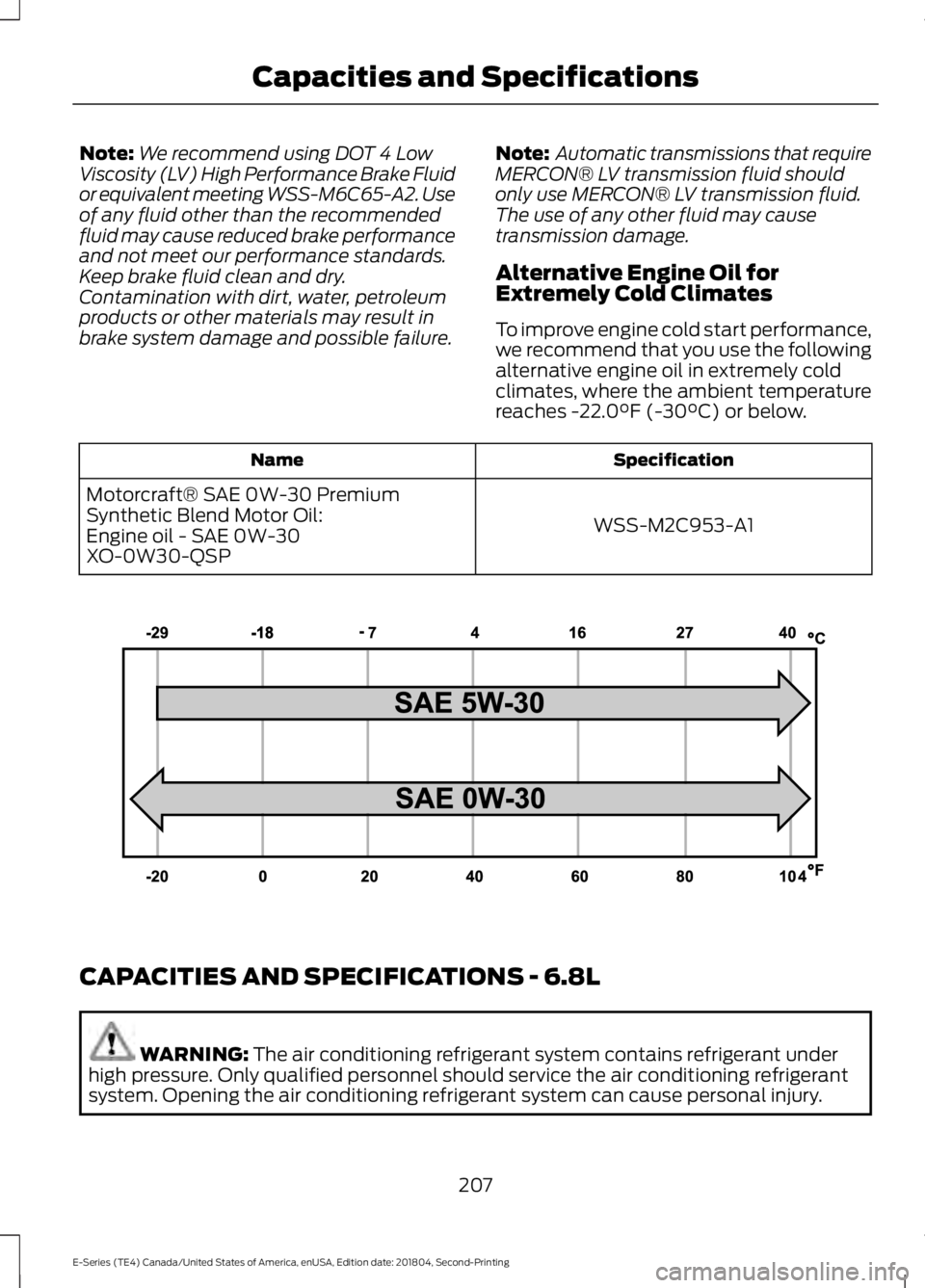 FORD E SERIES 2019 Manual PDF Note:We recommend using DOT 4 LowViscosity (LV) High Performance Brake Fluidor equivalent meeting WSS-M6C65-A2. Useof any fluid other than the recommendedfluid may cause reduced brake performanceand n FORD E SERIES 2019 Manual PDF Note:We recommend using DOT 4 LowViscosity (LV) High Performance Brake Fluidor equivalent meeting WSS-M6C65-A2. Useof any fluid other than the recommendedfluid may cause reduced brake performanceand n