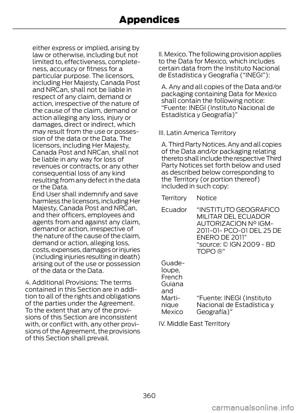 FORD F650/750 2023 Owners Manual either express or implied, arising by
law or otherwise, including but not
limited to, effectiveness, complete-
ness, accuracy or fitness for a
particular purpose. The licensors,
including Her Majesty, FORD F650/750 2023 Owners Manual either express or implied, arising by
law or otherwise, including but not
limited to, effectiveness, complete-
ness, accuracy or fitness for a
particular purpose. The licensors,
including Her Majesty,