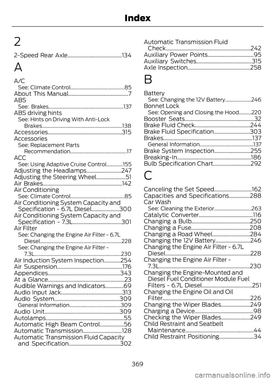 FORD F650/750 2023 Owners Manual 2
2-Speed Rear Axle.......................................134
A
A/CSee: Climate Control...........................................85About This Manual...........................................7
ABS
Se FORD F650/750 2023 Owners Manual 2
2-Speed Rear Axle.......................................134
A
A/CSee: Climate Control...........................................85About This Manual...........................................7
ABS
Se