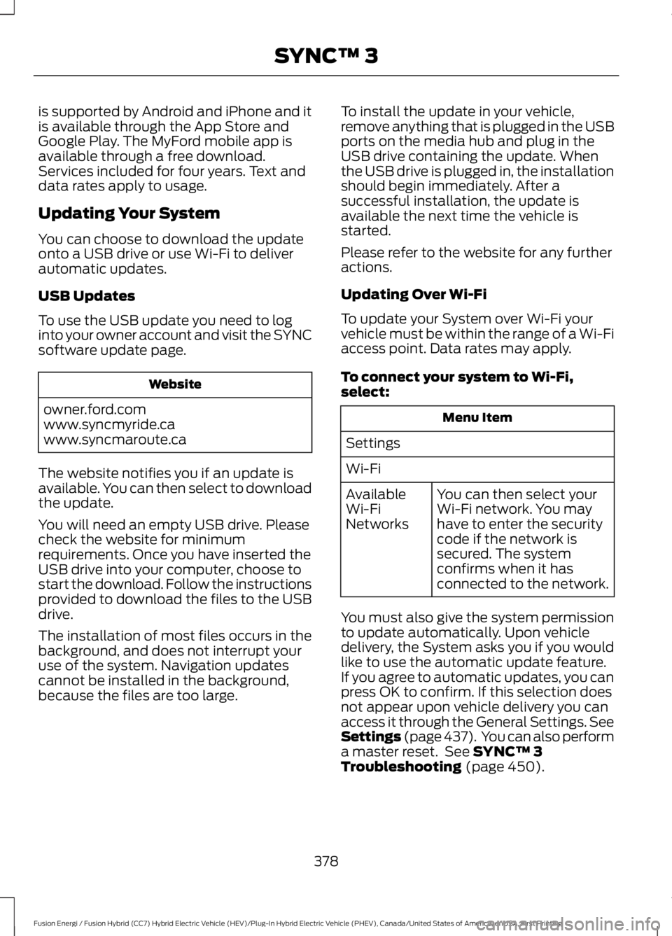 FORD FUSION HYBRID 2017 User Guide is supported by Android and iPhone and itis available through the App Store andGoogle Play. The MyFord mobile app isavailable through a free download.Services included for four years. Text anddata rat FORD FUSION HYBRID 2017 User Guide is supported by Android and iPhone and itis available through the App Store andGoogle Play. The MyFord mobile app isavailable through a free download.Services included for four years. Text anddata rat