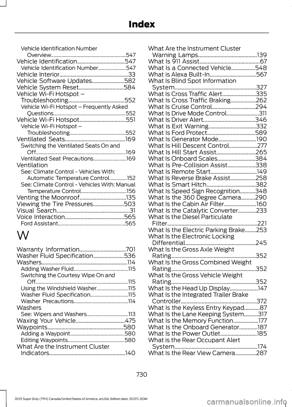 FORD SUPER DUTY 2023 Owners Manual Vehicle Identification NumberOverview...........................................................547Vehicle Identification..................................547Vehicle Identification Number............. FORD SUPER DUTY 2023 Owners Manual Vehicle Identification NumberOverview...........................................................547Vehicle Identification..................................547Vehicle Identification Number.............