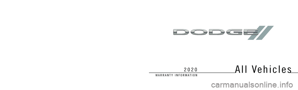 DODGE JOURNEY 2020  Vehicle Warranty WARRANTY INFORMATION 
All Vehicles2020
Printed in the U.S.A.
20_D_GW_EN_US
 
All VehiclesFirst Edition V2
 
Warranty Information 
©2021 FCA US LLC. All Rights Reserved.
Dodge is a registered trademar