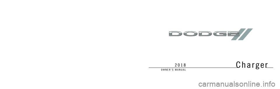 DODGE CHARGER 2018  Owners Manual 