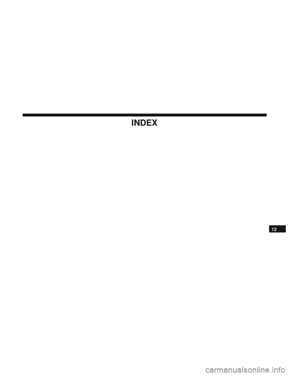 DODGE DURANGO SRT 2018  Owners Manual INDEX
12 
