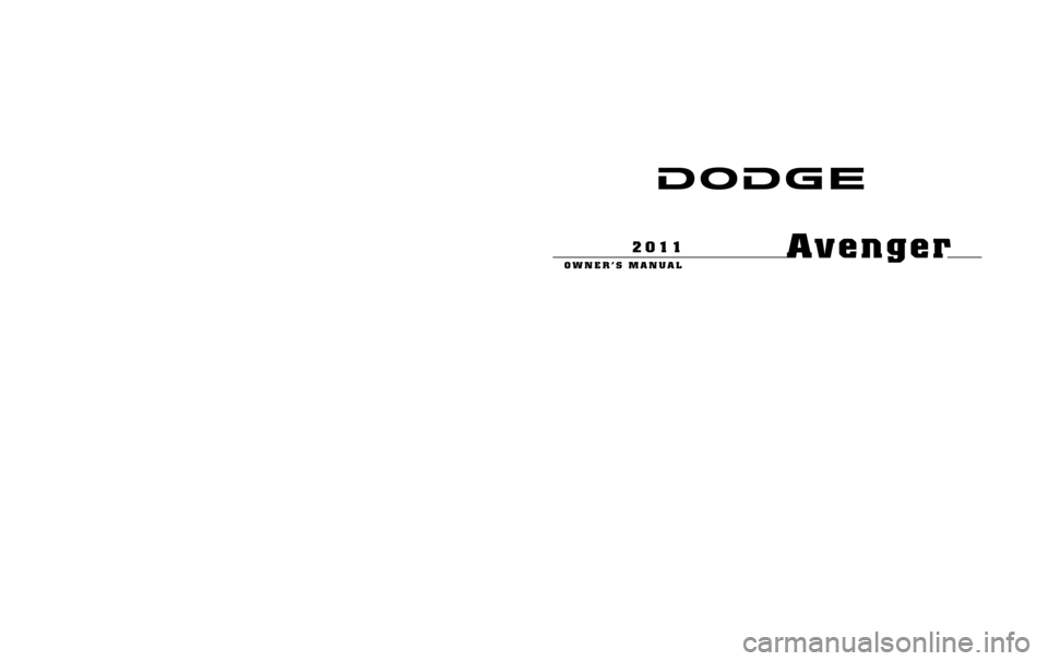 DODGE AVENGER 2011 2.G Owners Manual 