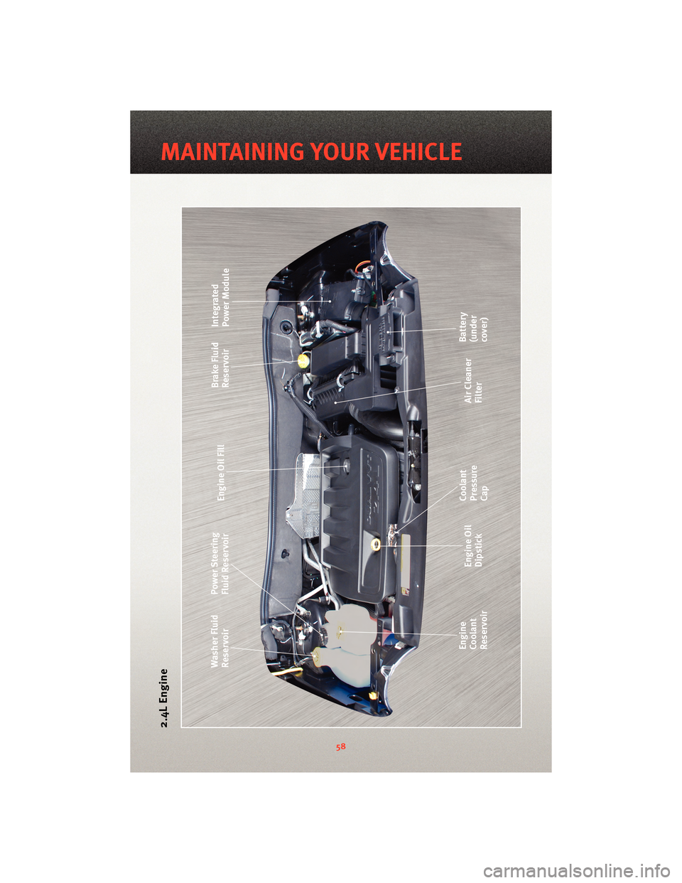DODGE CALIBER 2010 1.G Workshop Manual 2.4L Engine
58
MAINTAINING YOUR VEHICLE DODGE CALIBER 2010 1.G Workshop Manual 2.4L Engine
58
MAINTAINING YOUR VEHICLE
