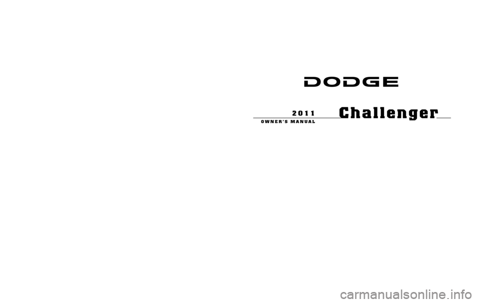 DODGE CHALLENGER 2011 3.G Owners Manual 