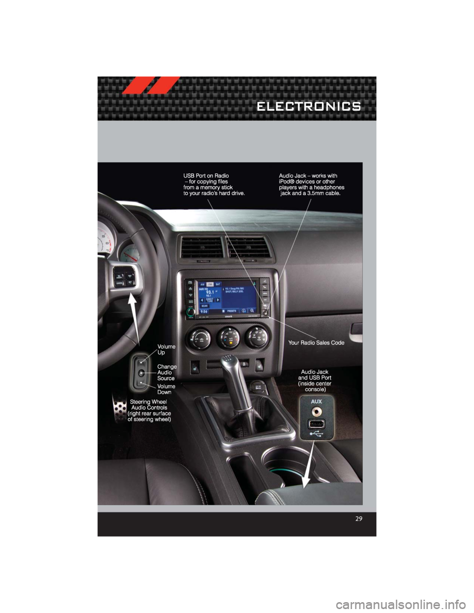DODGE CHALLENGER 2012 3.G Owners Guide ELECTRONICS
29 DODGE CHALLENGER 2012 3.G Owners Guide ELECTRONICS
29