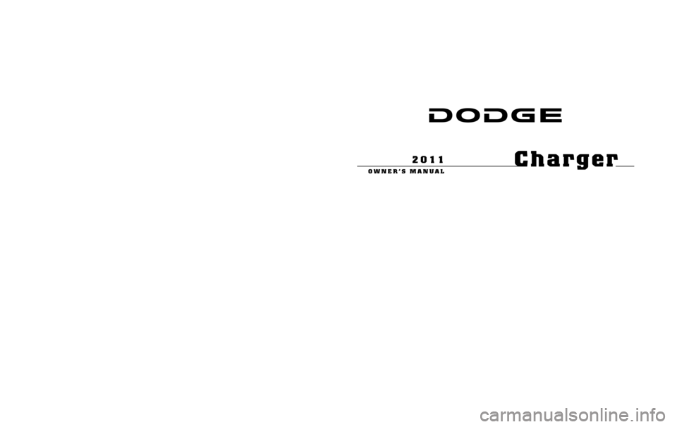 DODGE CHARGER 2011 7.G Owners Manual 