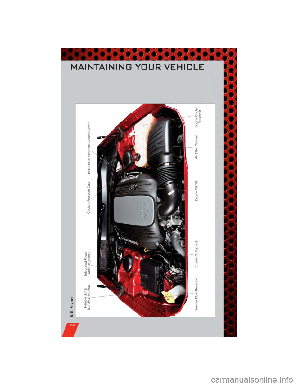 DODGE CHARGER 2011 7.G Manual Online 5.7L Engine
MAINTAINING YOUR VEHICLE
80 