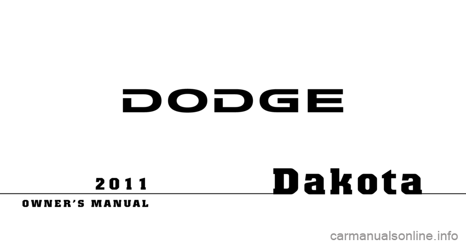 DODGE DAKOTA 2011 3.G Owners Manual Dakota 