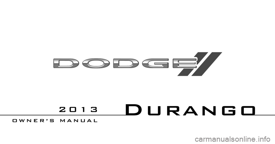 DODGE DURANGO 2013 3.G Owners Manual 