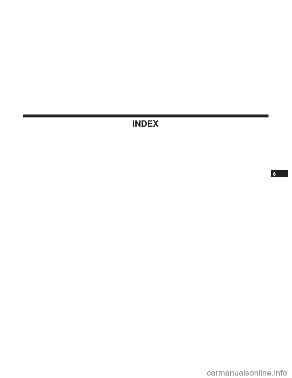 DODGE DURANGO 2017 3.G Special Service Supplement Manual INDEX
6 