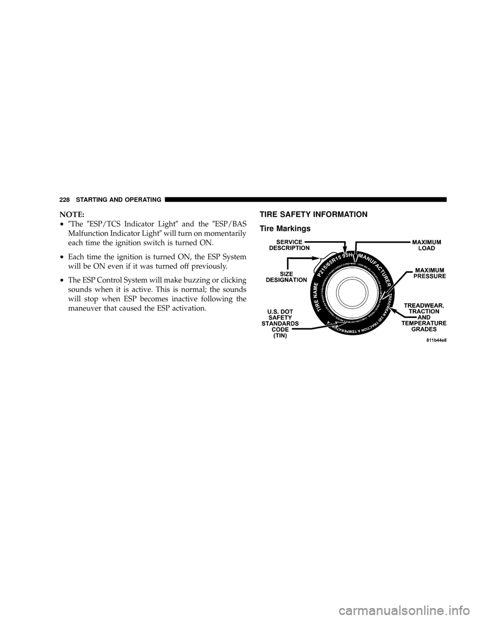 DODGE MAGNUM SRT 2007 1.G Owners Manual NOTE:
²
9The9ESP/TCS Indicator Light9and the9ESP/BAS
Malfunction Indicator Light9will turn on momentarily
each time the ignition switch is turned ON.
²Each time the ignition is turned ON, the ESP Sy DODGE MAGNUM SRT 2007 1.G Owners Manual NOTE:
²
9The9ESP/TCS Indicator Light9and the9ESP/BAS
Malfunction Indicator Light9will turn on momentarily
each time the ignition switch is turned ON.
²Each time the ignition is turned ON, the ESP Sy