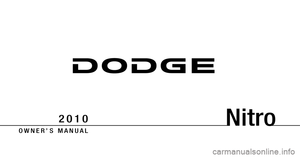 DODGE NITRO 2010 1.G Owners Manual 