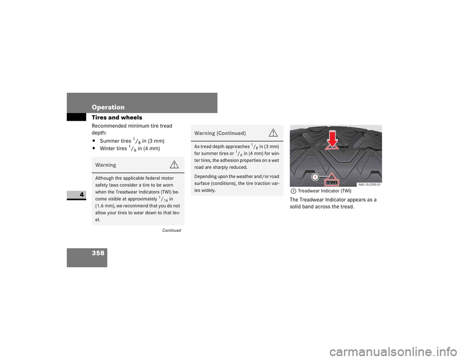 DODGE SPRINTER 2009 2.G Owners Manual 358 OperationTires and wheels
4
�5�H�F�R�P�P�H�Q�G�H�G��P�L�Q�L�P�X�P��W�L�U�H��W�U�H�D�G�
�G�H�S�W�K�
�6�X�P�P�H�U��W�L�U�H�V�
����L�Q��� �P�P�
 �:�L�Q�W�H�U��W�L�U�H�V�
����L�Q�