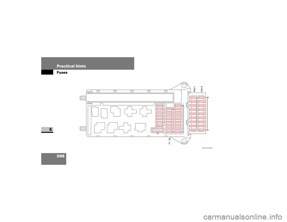 DODGE SPRINTER 2009 2.G Owners Manual 588 Practical hintsFuses
5 