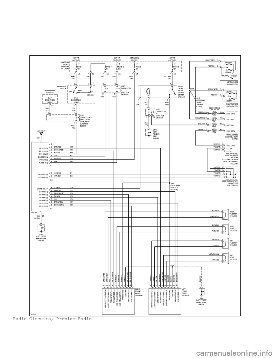 DODGE RAM 1999 Service Repair Manual Radio Circuits, Premium Radio DODGE RAM 1999 Service Repair Manual Radio Circuits, Premium Radio